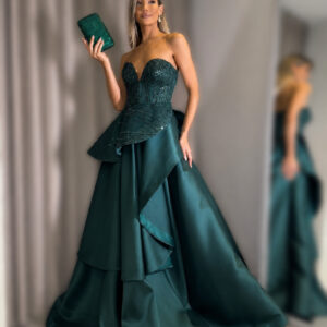 NFL1226 Vestido verde esmeralda